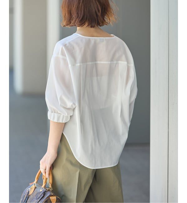 journal standard L'essage「《追加》オーガンジーニュアンスノーカラーシャツ」|シャツ・ブラウス|