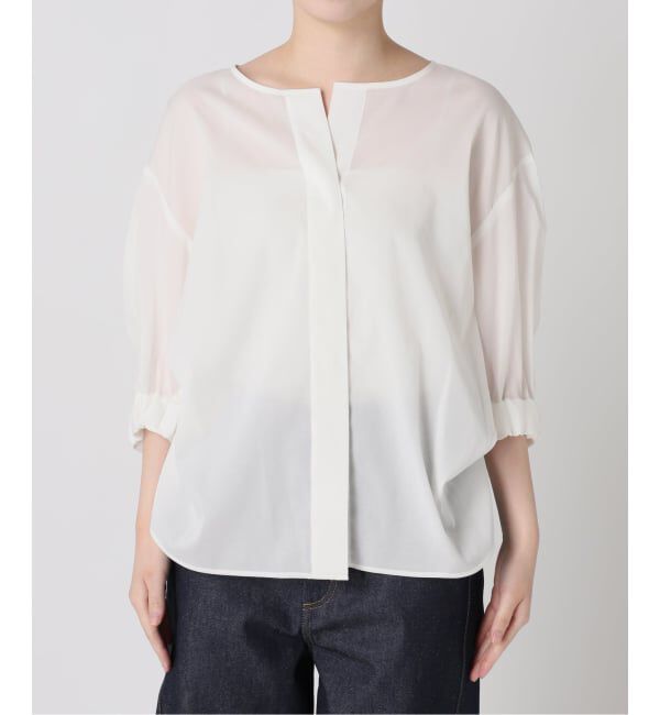 journal standard L'essage「《追加》オーガンジーニュアンスノーカラーシャツ」|シャツ・ブラウス|
