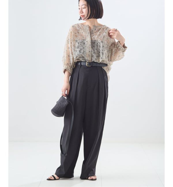 journal standard L'essage「《追加》オーガンジーニュアンスノーカラーシャツ」|シャツ・ブラウス|