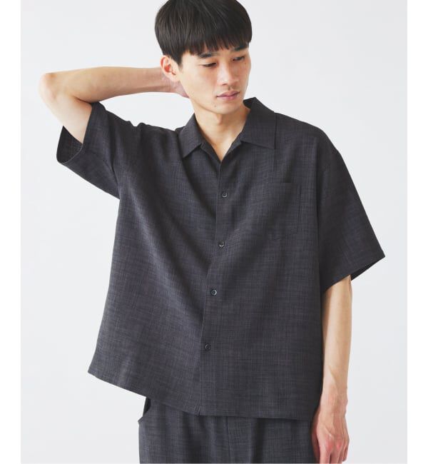 JOURNAL STANDARD relume「《予約》テックキャンバス レギュラーカラー 半袖シャツ(セットアップ対応可能)」|シャツ・ブラウス|ブラック