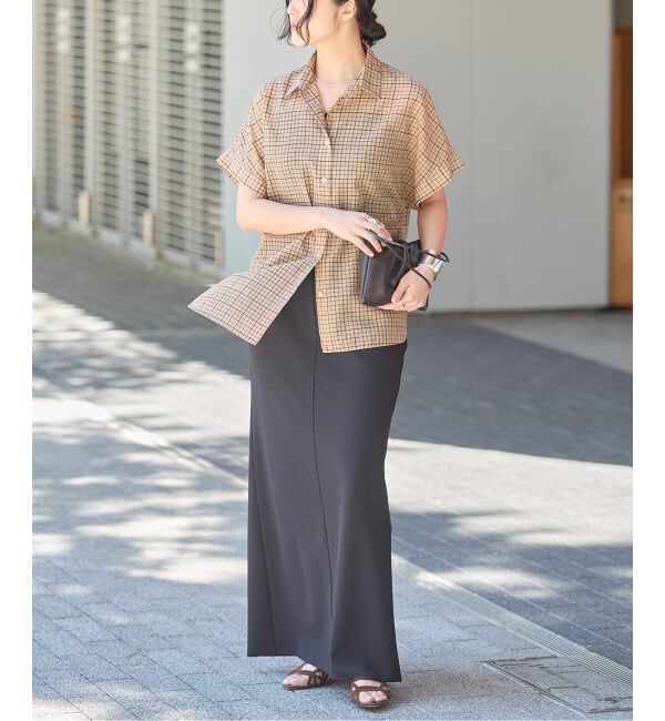 journal standard L'essage「《予約》シアーチェック/無地ツイストシャツ」|シャツ・ブラウス|