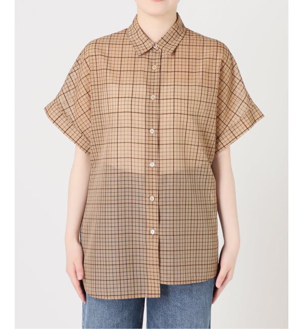 journal standard L'essage「《予約》シアーチェック/無地ツイストシャツ」|シャツ・ブラウス|