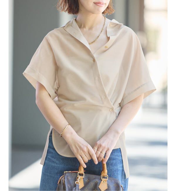 journal standard L'essage「《予約》シアーチェック/無地ツイストシャツ」|シャツ・ブラウス|