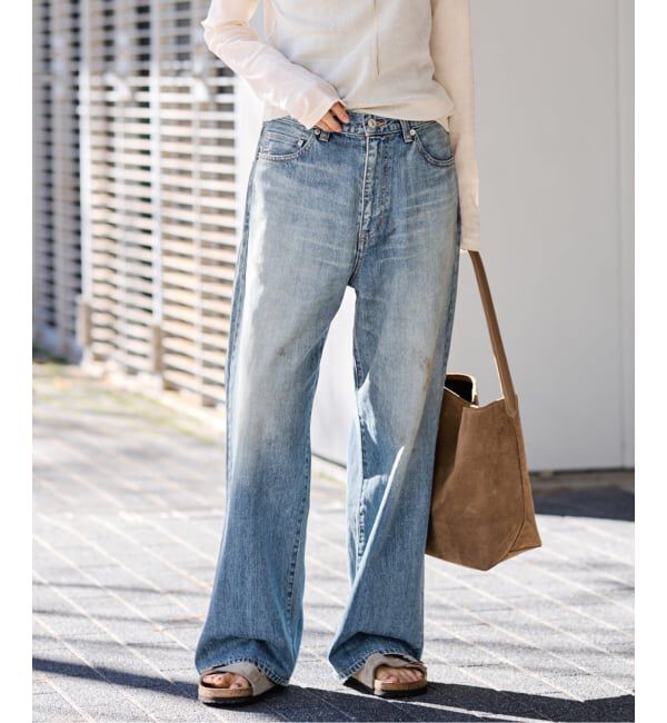 FRAMeWORK「DENIM DELIGHT DAYS/デニムデライトデイズ セルウィッチデニムワイドジーンズ」|デニム|ブルー