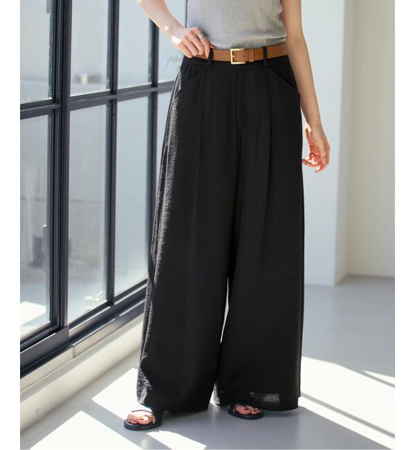 NOBLE「《セットアップ対応》ファジーリネンフラップフレアパンツ」|スラックス|