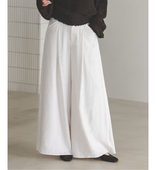 NOBLE「《セットアップ対応》ファジーリネンフラップフレアパンツ」|スラックス|