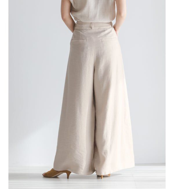 NOBLE「《セットアップ対応》ファジーリネンフラップフレアパンツ」|スラックス|