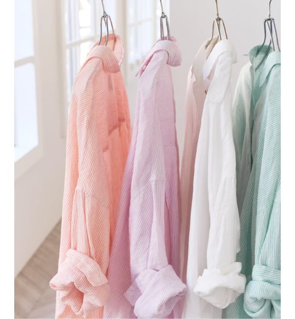 Spick and Span「《ゆったりサイズ》追加 80リネンカシュクール ビッグシャツ」|シャツ・ブラウス|