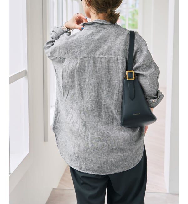 Spick and Span「《ゆったりサイズ》追加 80リネンカシュクール ビッグシャツ」|シャツ・ブラウス|