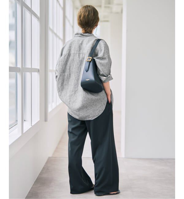 Spick and Span「《ゆったりサイズ》追加 80リネンカシュクール ビッグシャツ」|シャツ・ブラウス|