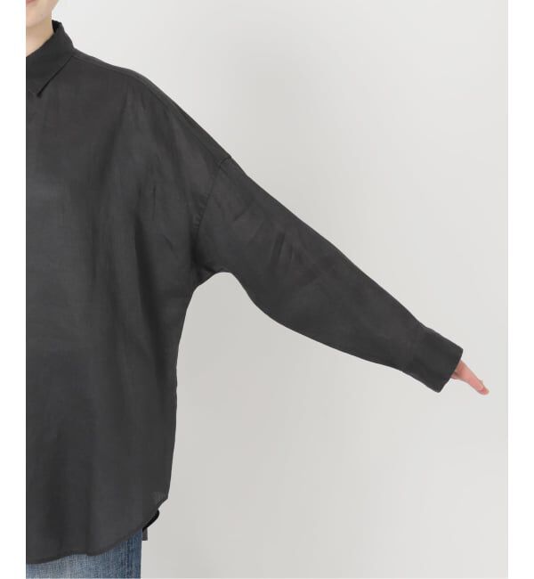 Spick and Span「《ゆったりサイズ》追加 80リネンカシュクール ビッグシャツ」|シャツ・ブラウス|