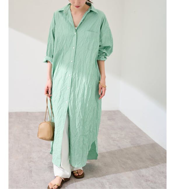 FRAMeWORK「ワッシャーストライプシャツドレス」|ワンピース|