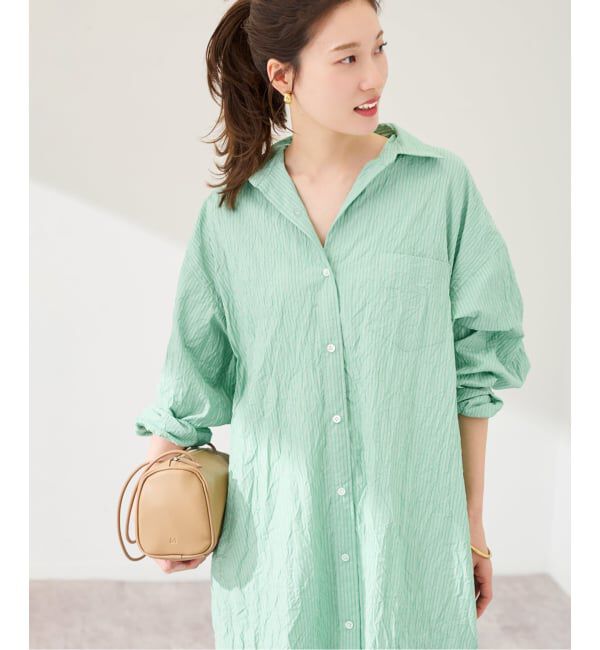 FRAMeWORK「ワッシャーストライプシャツドレス」|ワンピース|