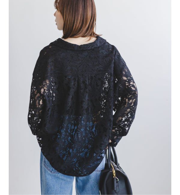 NOBLE「《追加》ボタニカルレースオープンカラーシャツ」|シャツ・ブラウス|