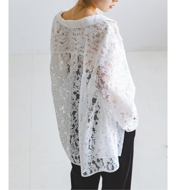 NOBLE「《追加》ボタニカルレースオープンカラーシャツ」|シャツ・ブラウス|