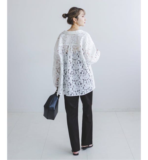 NOBLE「《追加》ボタニカルレースオープンカラーシャツ」|シャツ・ブラウス|
