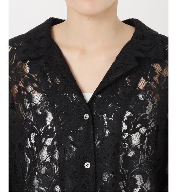 NOBLE「《追加》ボタニカルレースオープンカラーシャツ」|シャツ・ブラウス|