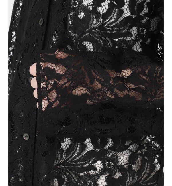 NOBLE「《追加》ボタニカルレースオープンカラーシャツ」|シャツ・ブラウス|