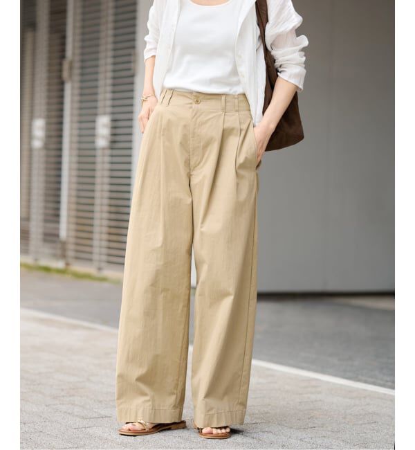 FRAMeWORK「≪洗濯機洗い可≫コットンナイロンタックパンツ」|その他|ベージュ