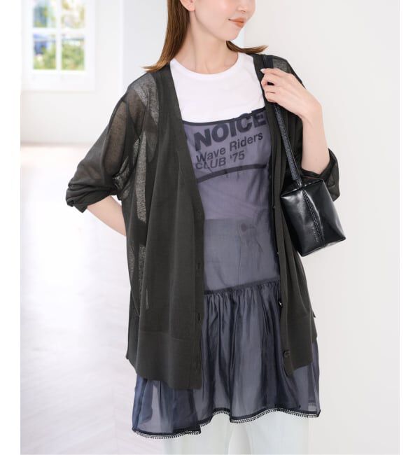 U by SPICK&SPAN「《予約》ウォッシャブルリネンブレンドシアーカーデ」|カーディガン|グレー