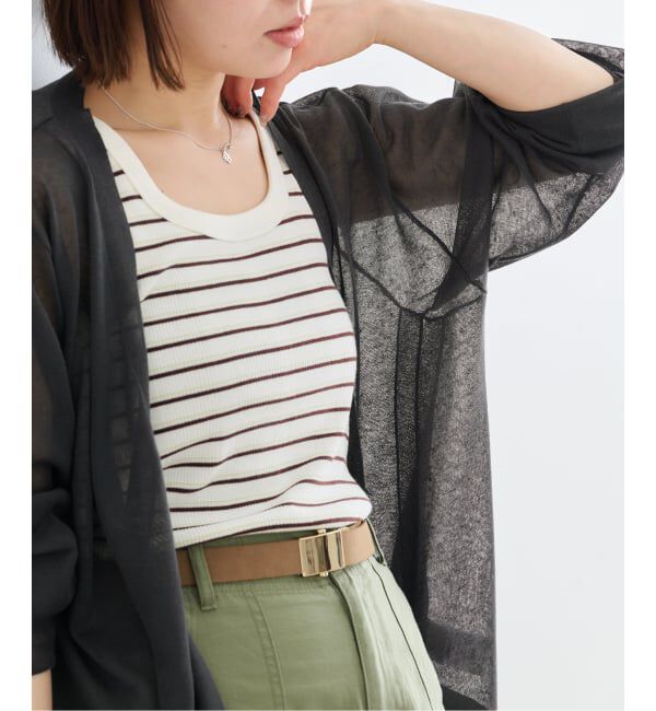 U by SPICK&SPAN「《予約》ウォッシャブルリネンブレンドシアーカーデ」|カーディガン|