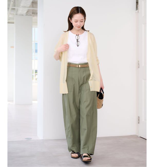 U by SPICK&SPAN「《予約》ウォッシャブルリネンブレンドシアーカーデ」|カーディガン|