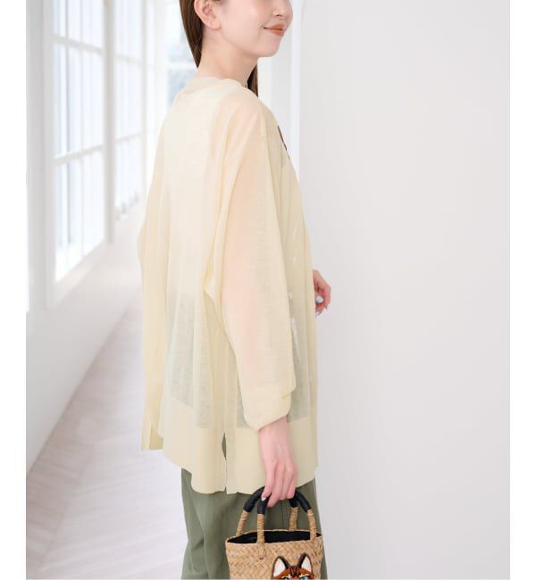 U by SPICK&SPAN「《予約》ウォッシャブルリネンブレンドシアーカーデ」|カーディガン|