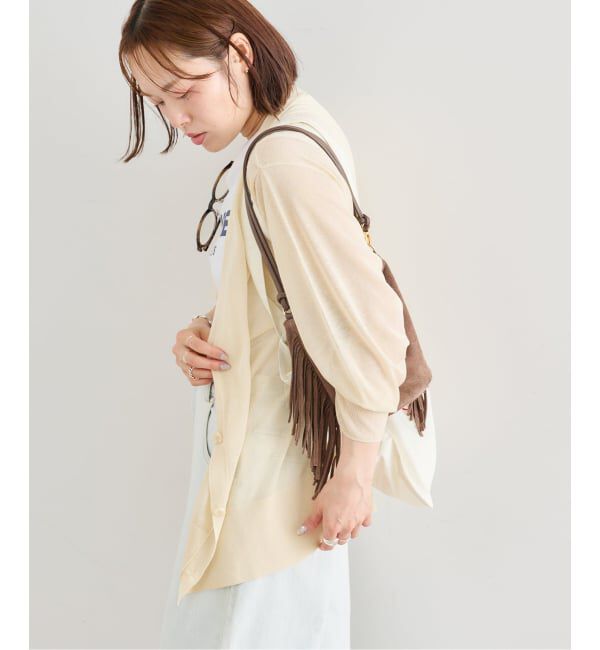 U by SPICK&SPAN「《予約》ウォッシャブルリネンブレンドシアーカーデ」|カーディガン|