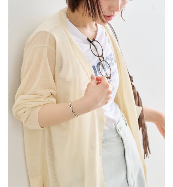 U by SPICK&SPAN「《予約》ウォッシャブルリネンブレンドシアーカーデ」|カーディガン|