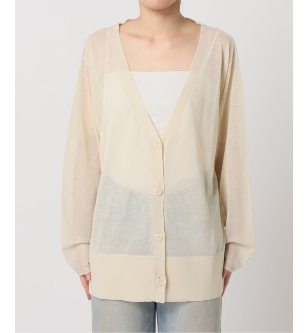 U by SPICK&SPAN「《予約》ウォッシャブルリネンブレンドシアーカーデ」|カーディガン|