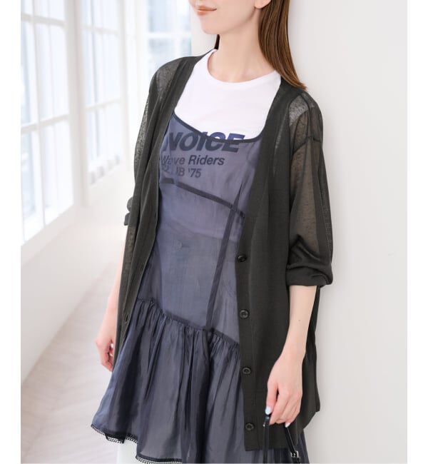 U by SPICK&SPAN「《予約》ウォッシャブルリネンブレンドシアーカーデ」|カーディガン|