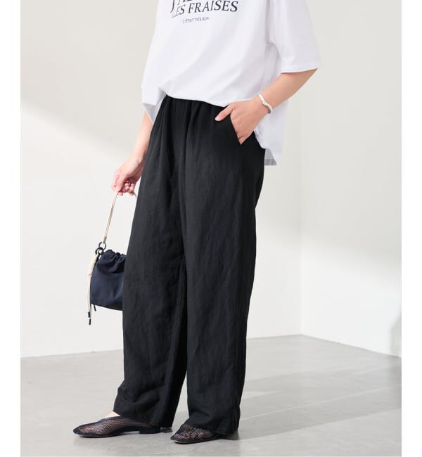 FRAMeWORK「≪予約≫リネンレーヨンイージーパンツ」|スラックス|ブラック