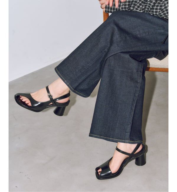 GRISE「GRISE6cmレザーアシメオープントゥサンダル」|サンダル|