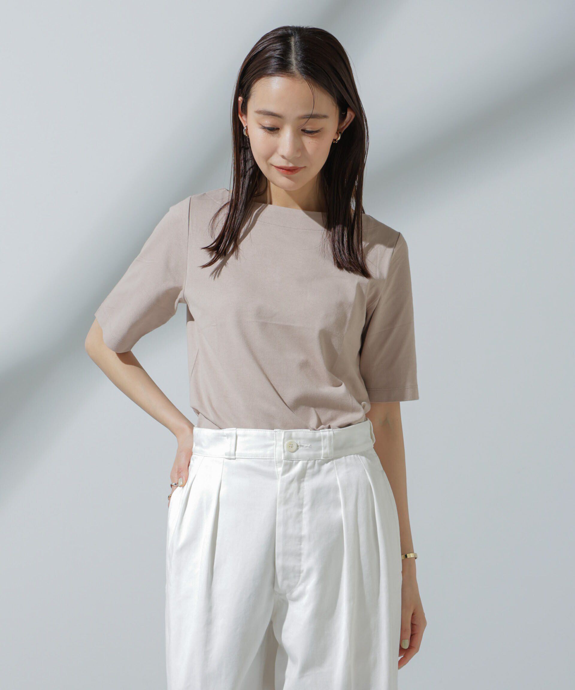 nano･universe「Anti Soaked(R) 汗染み防止 ボートネックTシャツ」|Tシャツ・カットソー|