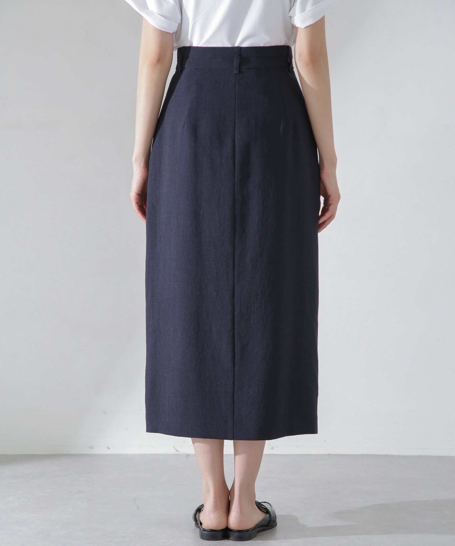 nano･universe「<洗濯機使用可><ﾉﾝｱｲﾛﾝ>ﾒﾗﾝｼﾞﾄﾞﾗｲ ｿﾌﾄｺｸｰﾝｽｶｰ  」|スカート|