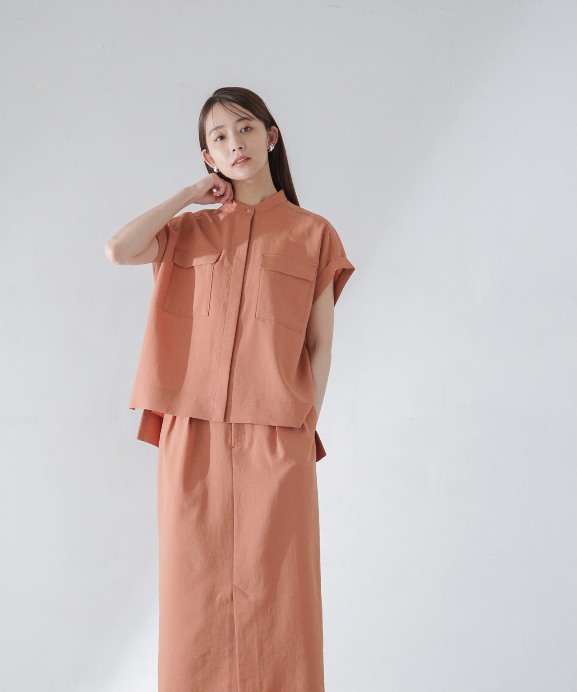 nano･universe「<洗濯機使用可><ﾉﾝｱｲﾛﾝ>ﾒﾗﾝｼﾞﾄﾞﾗｲ ｿﾌﾄｺｸｰﾝｽｶｰ  」|スカート|