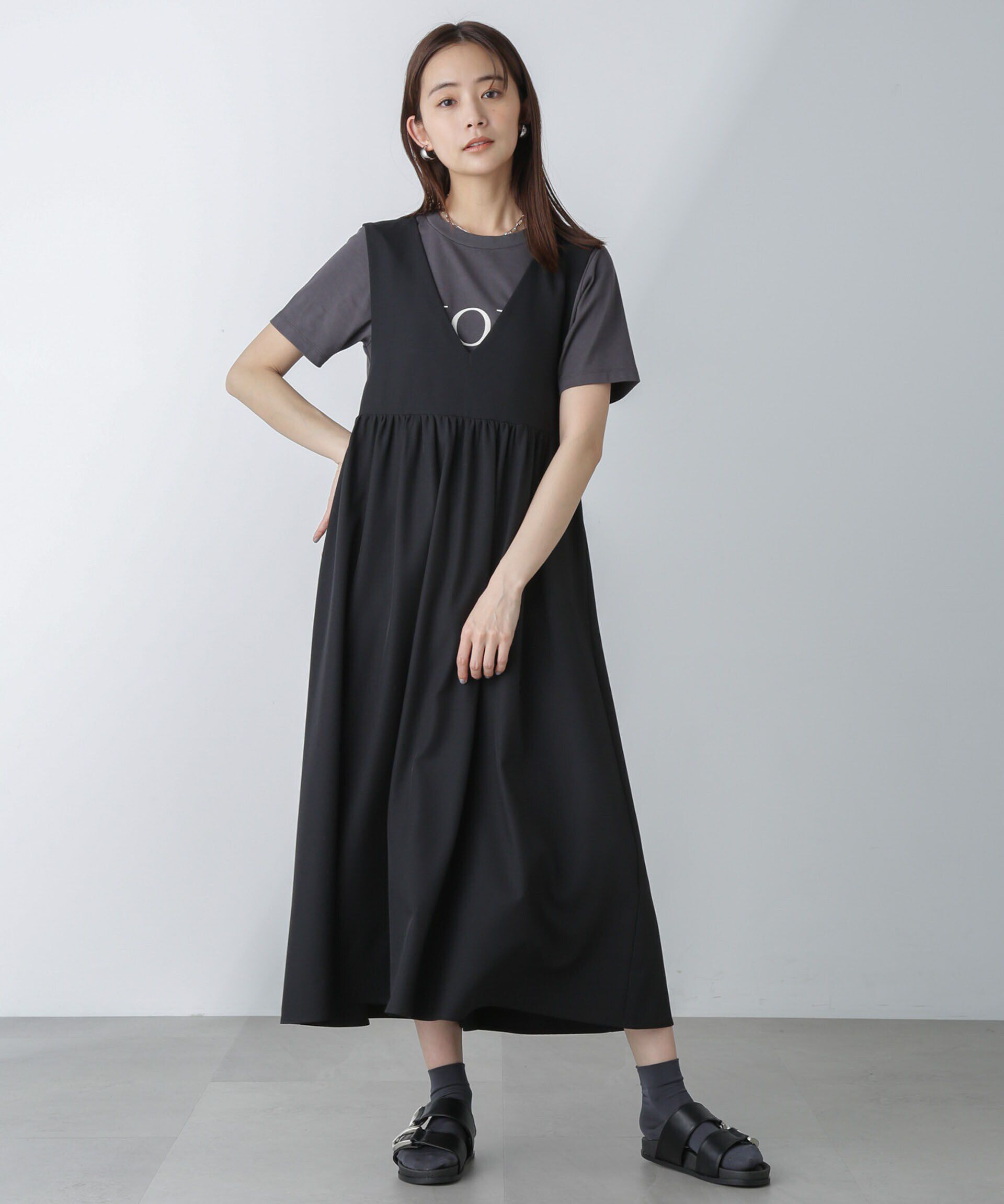 nano･universe「前後2wayギャザー切り替えワンピース」|ワンピース|