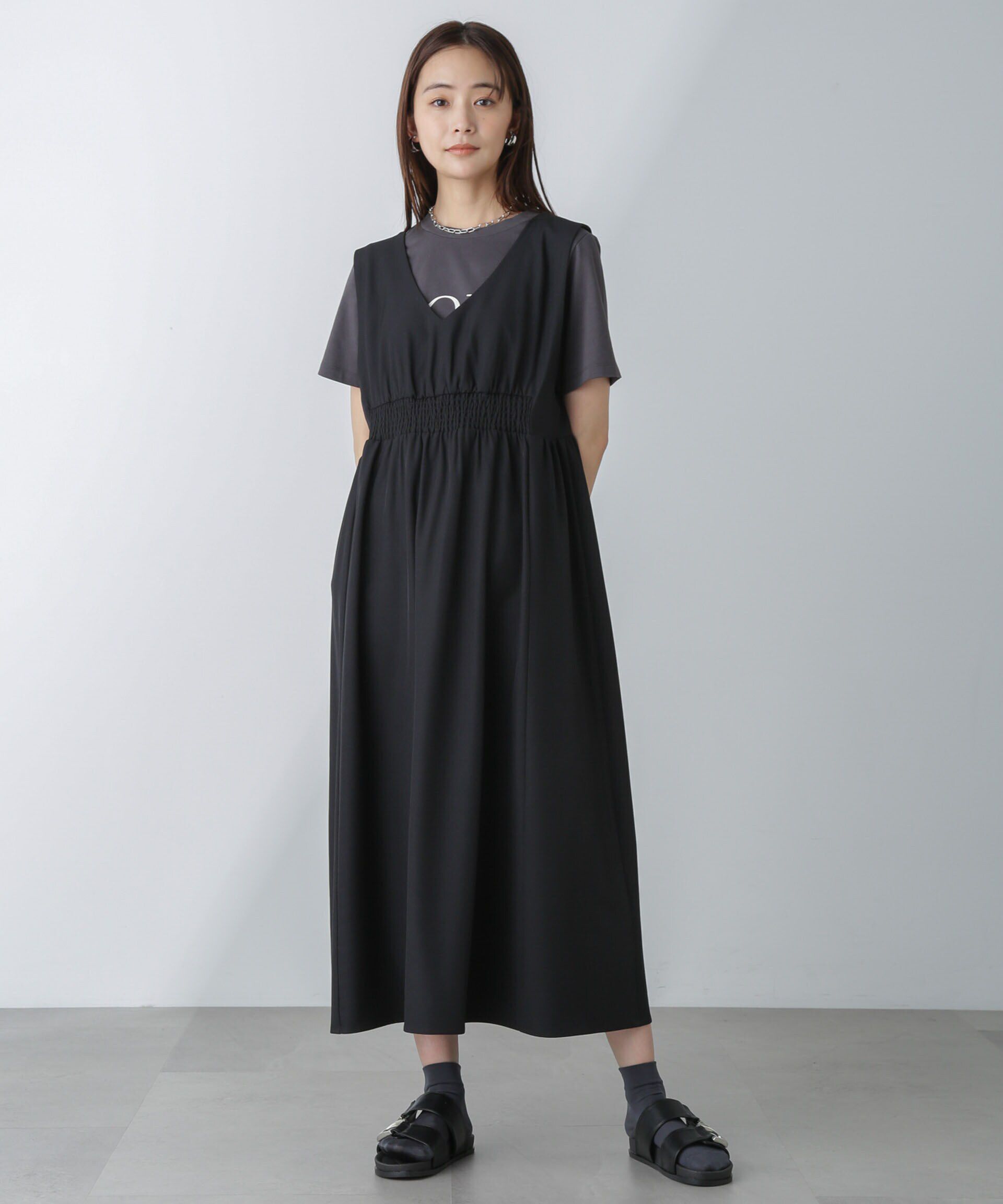 nano･universe「前後2wayギャザー切り替えワンピース」|ワンピース|