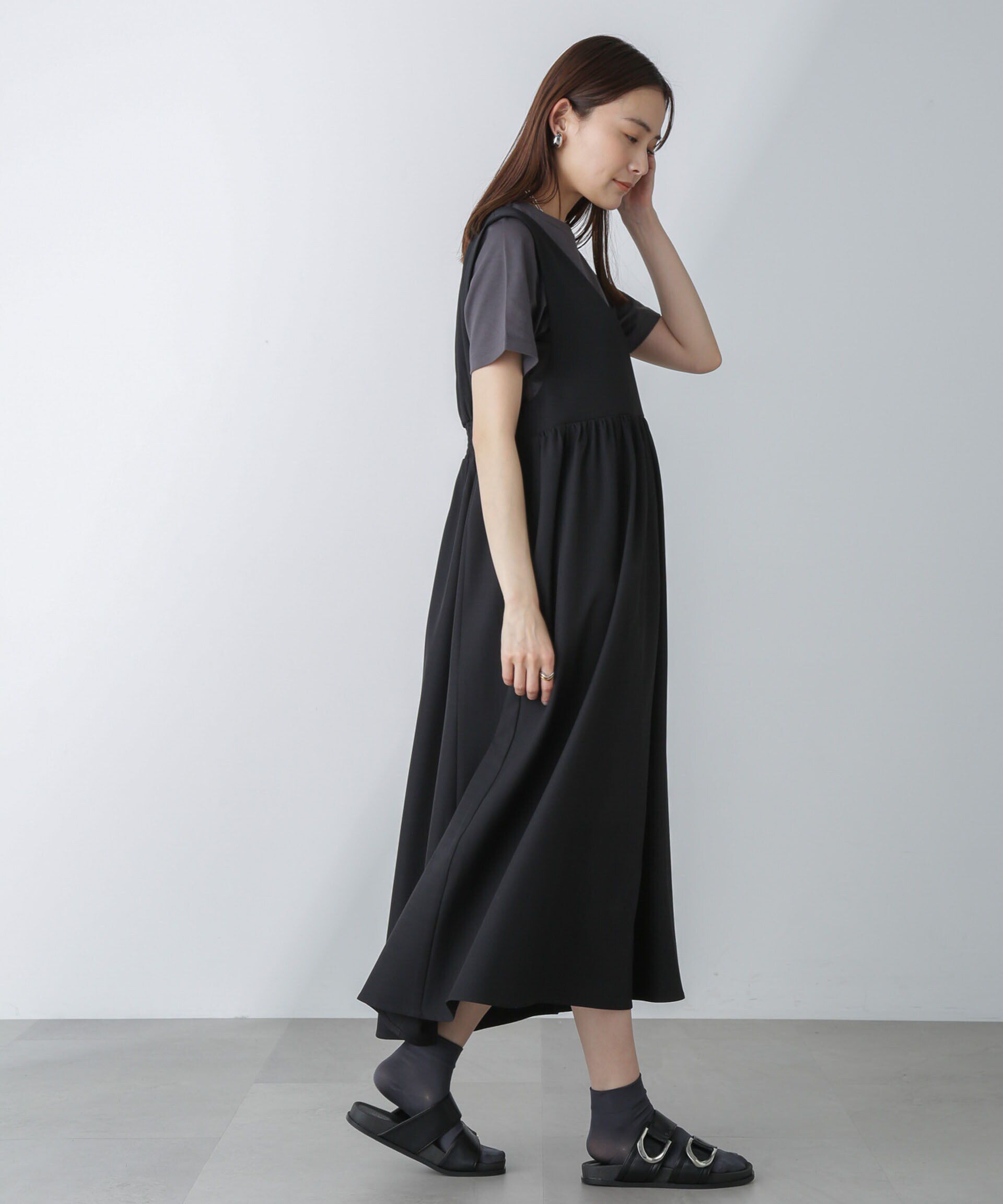 nano･universe「前後2wayギャザー切り替えワンピース」|ワンピース|