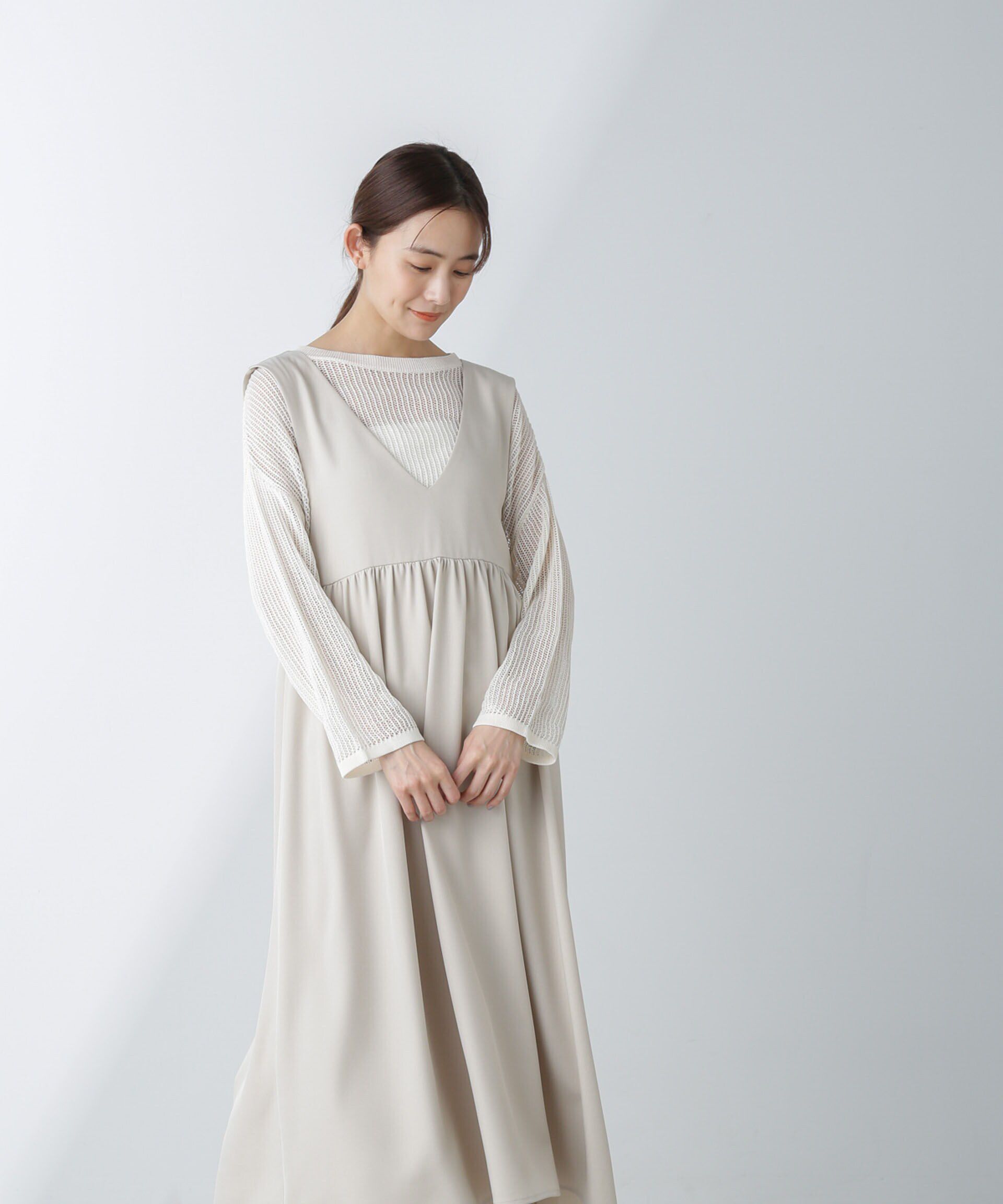 nano･universe「前後2wayギャザー切り替えワンピース」|ワンピース|