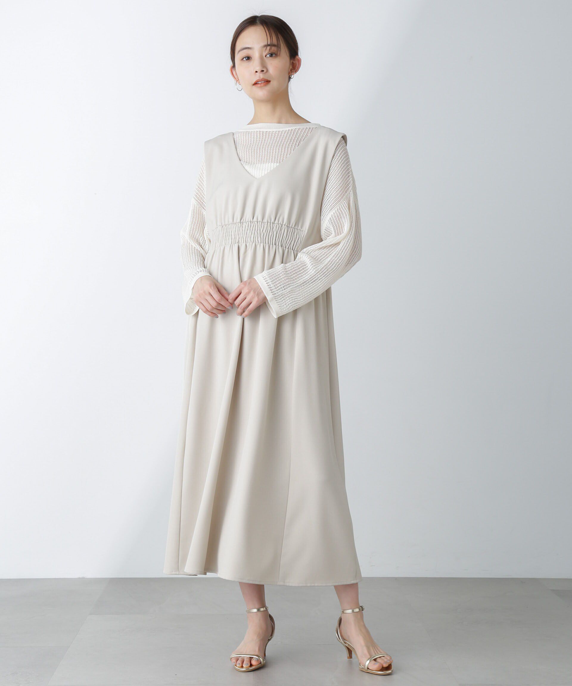 nano･universe「前後2wayギャザー切り替えワンピース」|ワンピース|