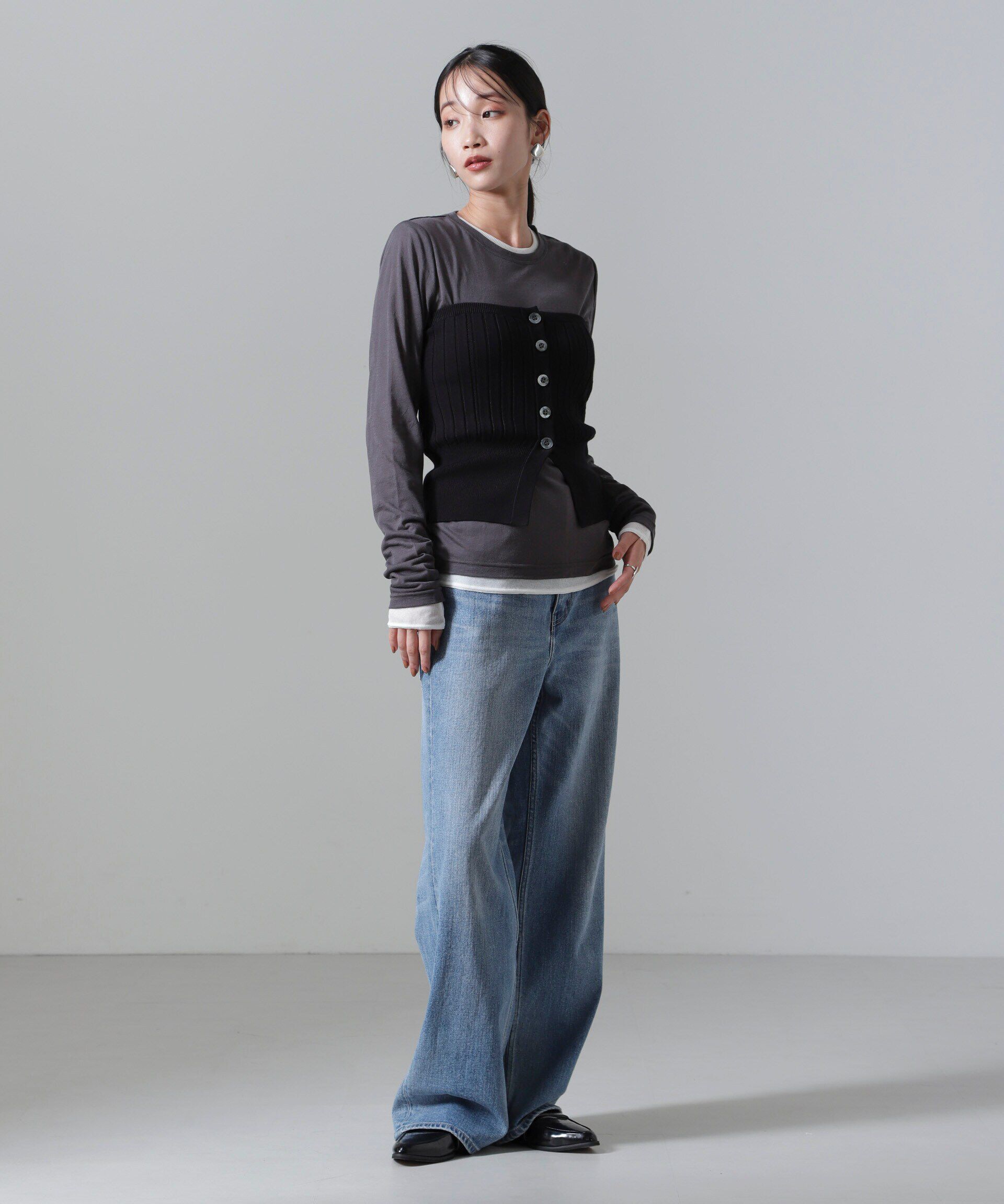 nano･universe「2WAYリブニットベアトップビスチェ」|ニット・セーター|