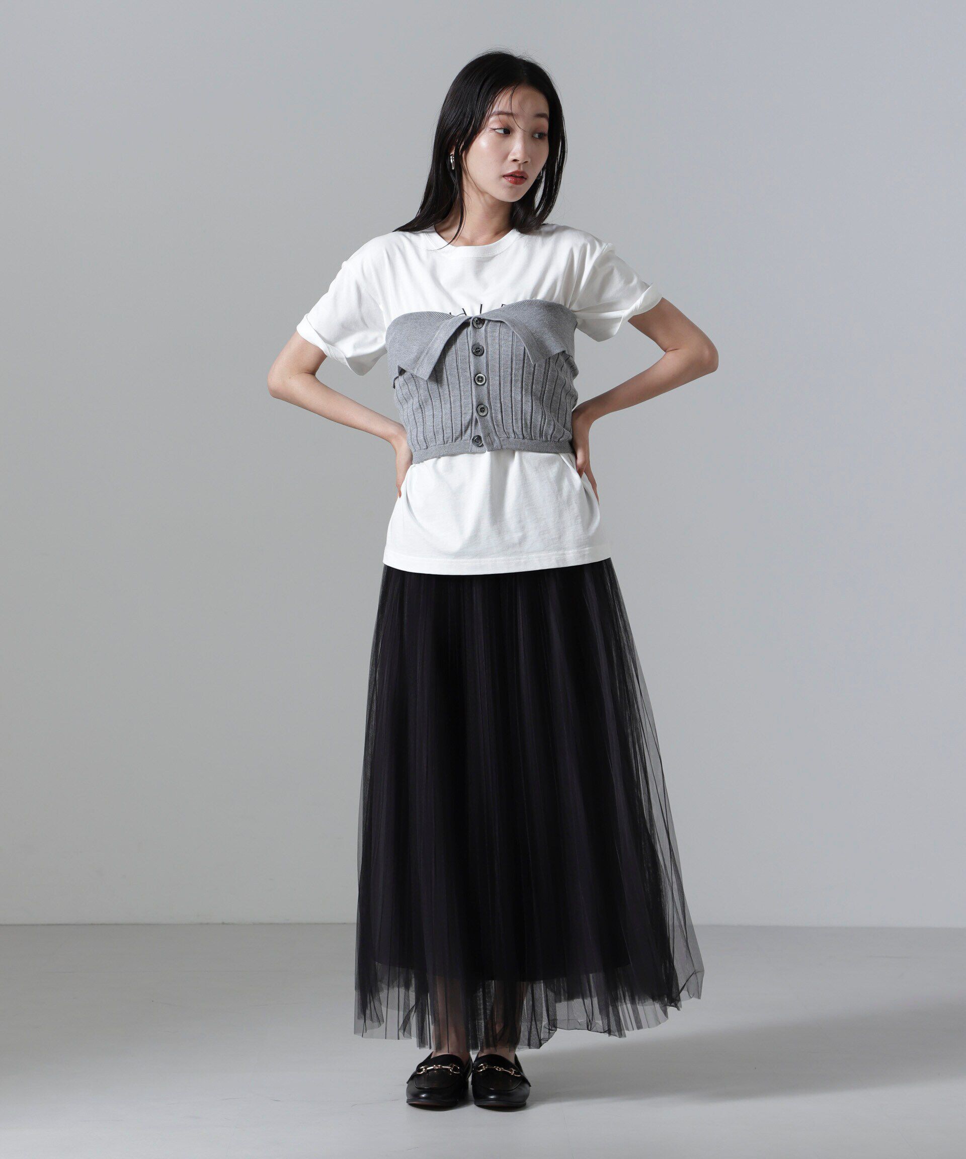 nano･universe「2WAYリブニットベアトップビスチェ」|ニット・セーター|