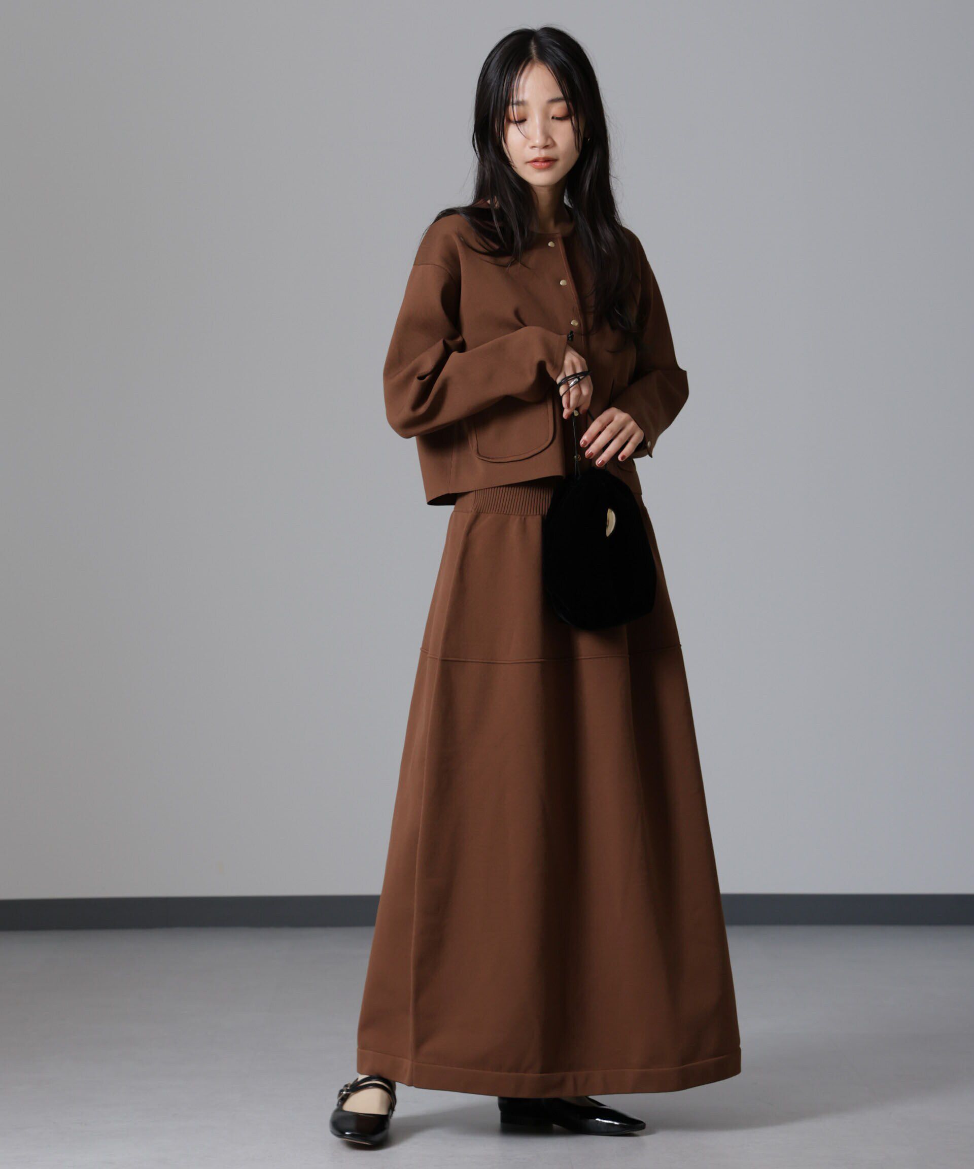 nano･universe「ノーカラーニットジャケット (セットアップ可)」|ニット・セーター|