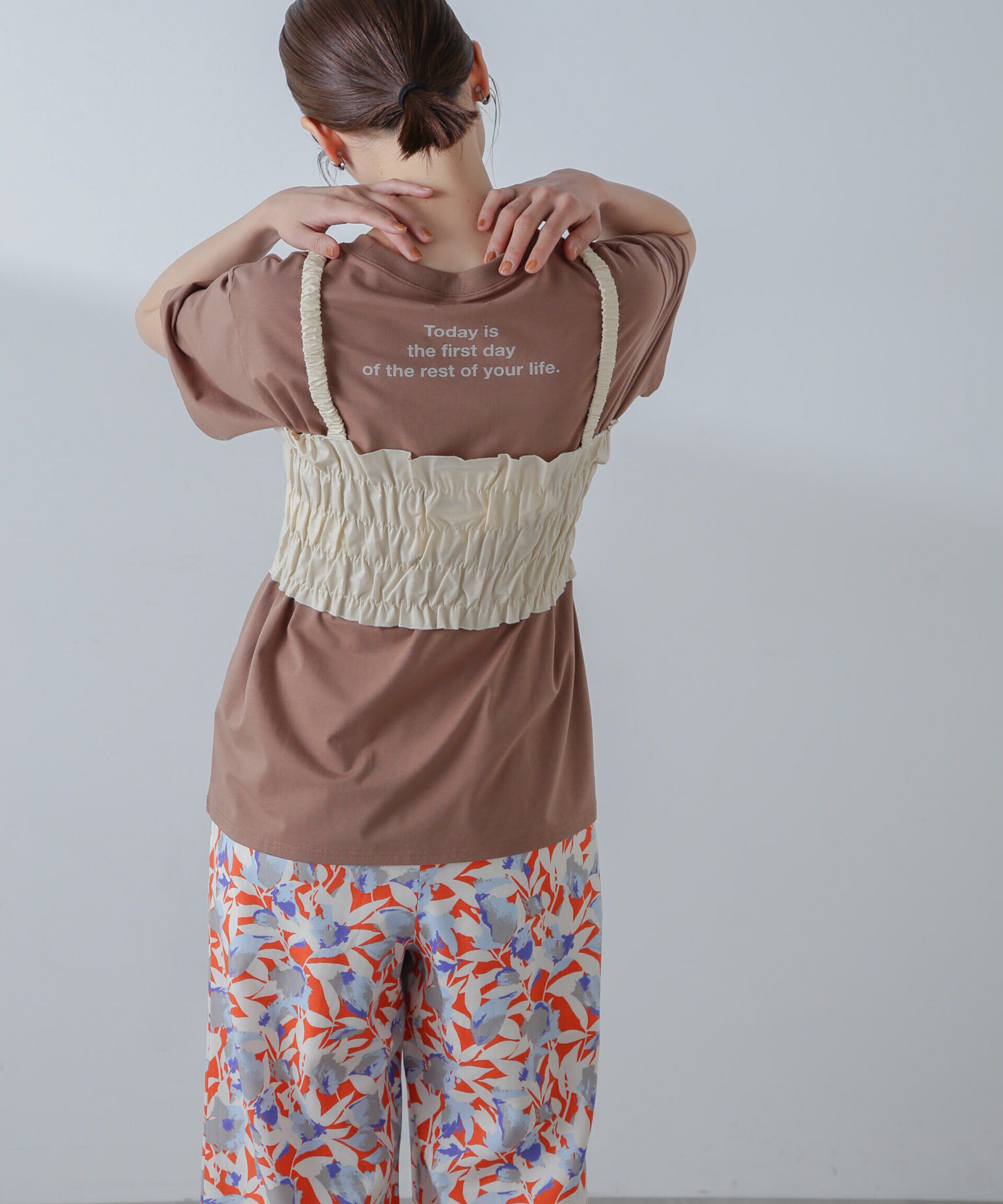 nano･universe「RITA ROW/Poplin smoked body」|ダウンベスト・ベスト|