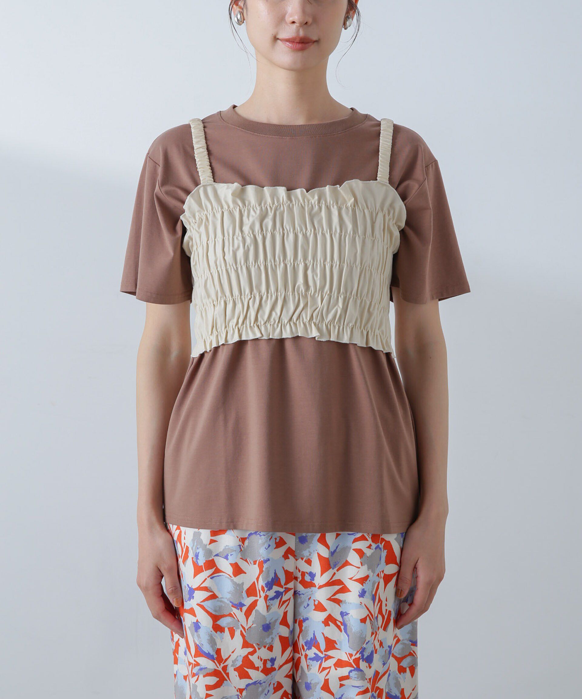 nano･universe「RITA ROW/Poplin smoked body」|ダウンベスト・ベスト|