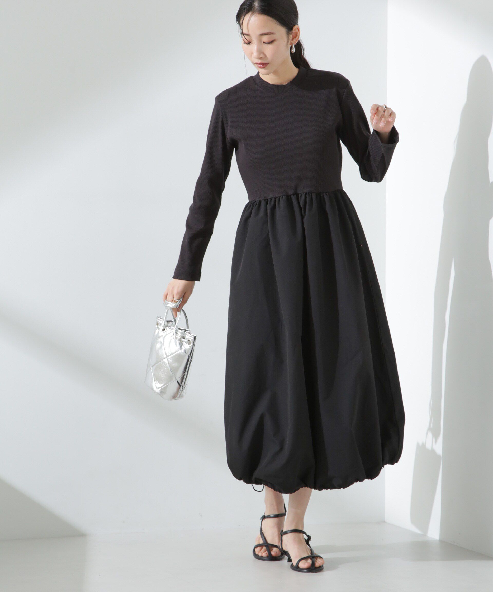 nano･universe「バルーン2WAYコンビワンピース」|ワンピース|