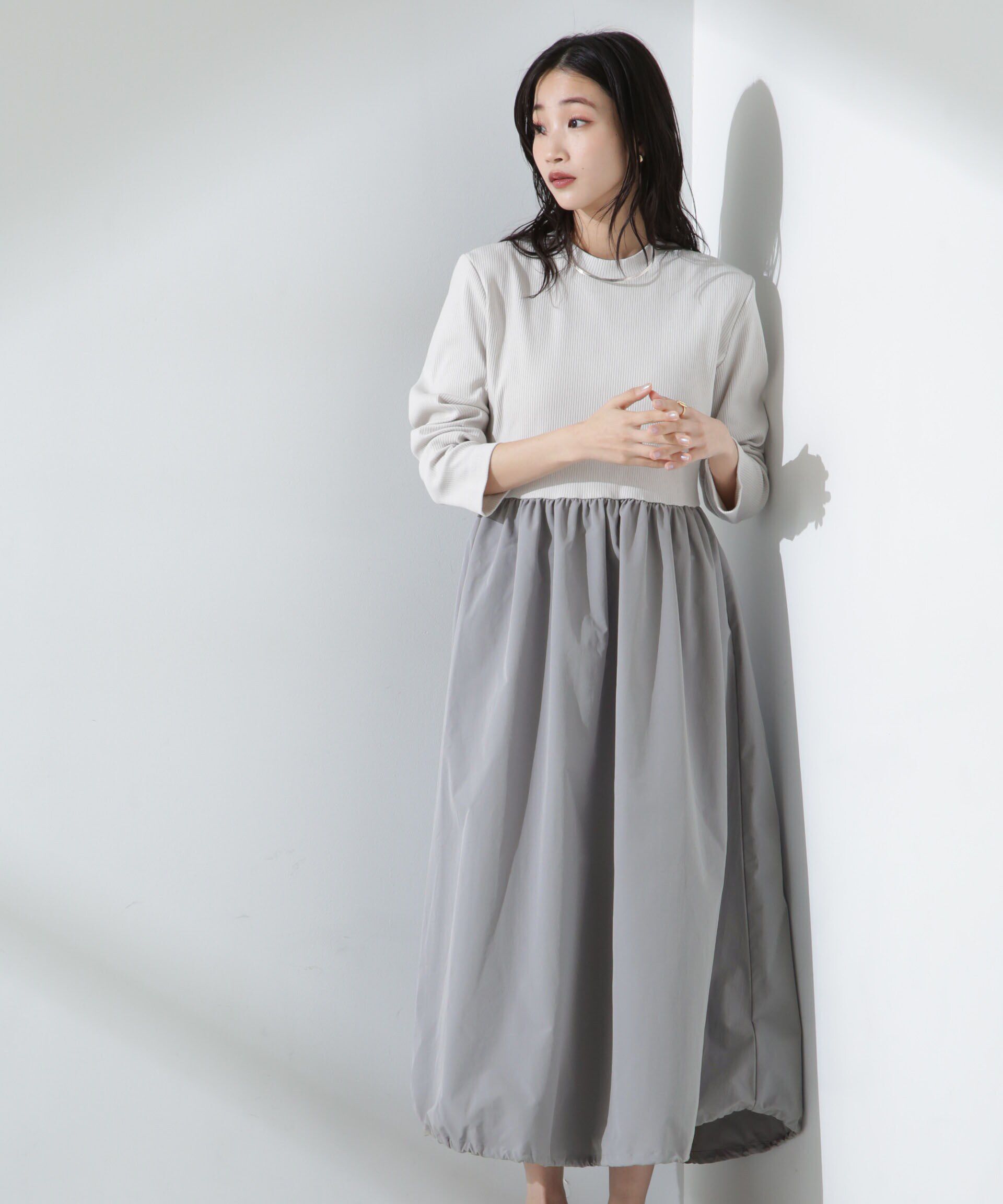 nano･universe「バルーン2WAYコンビワンピース」|ワンピース|