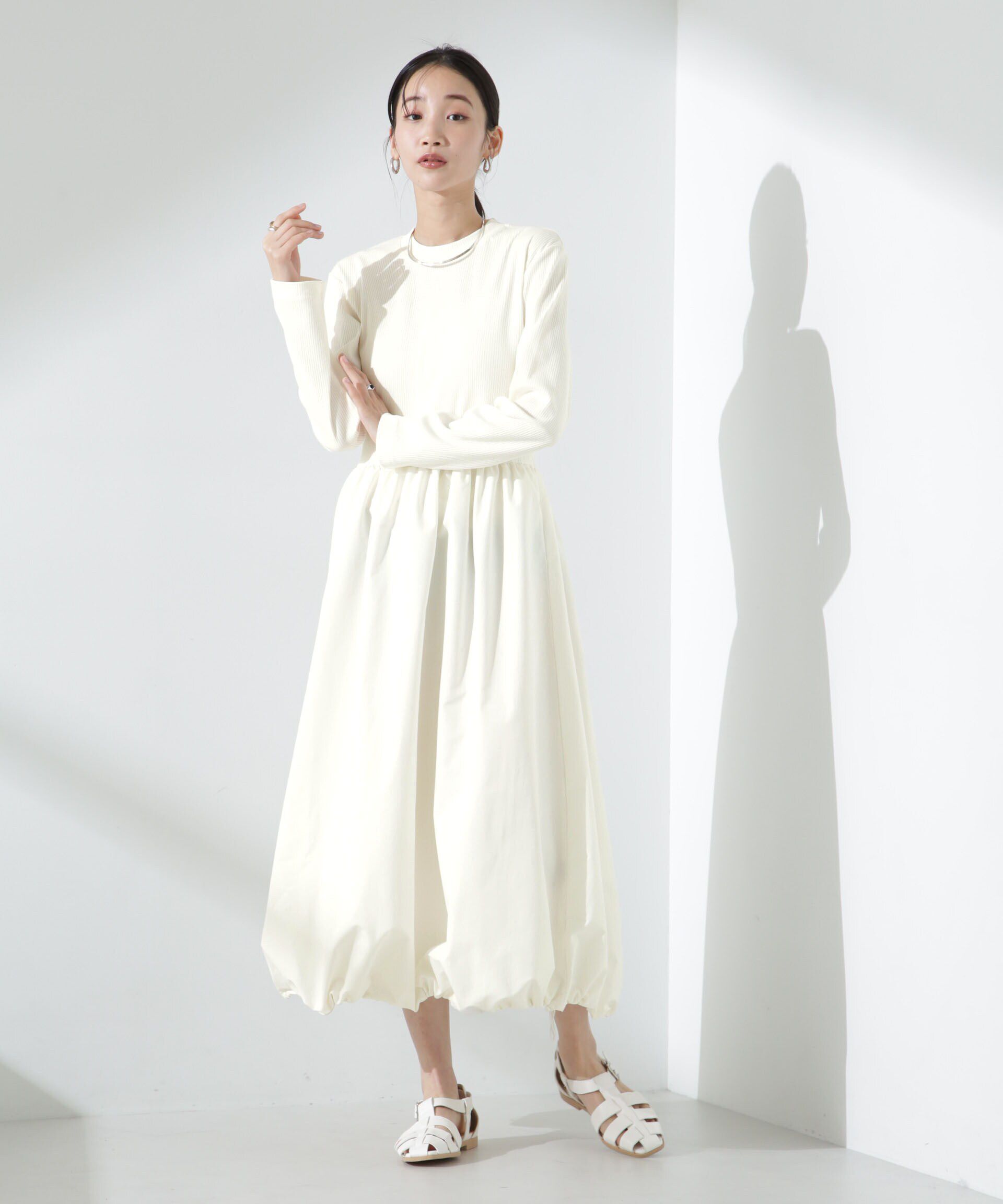 nano･universe「バルーン2WAYコンビワンピース」|ワンピース|