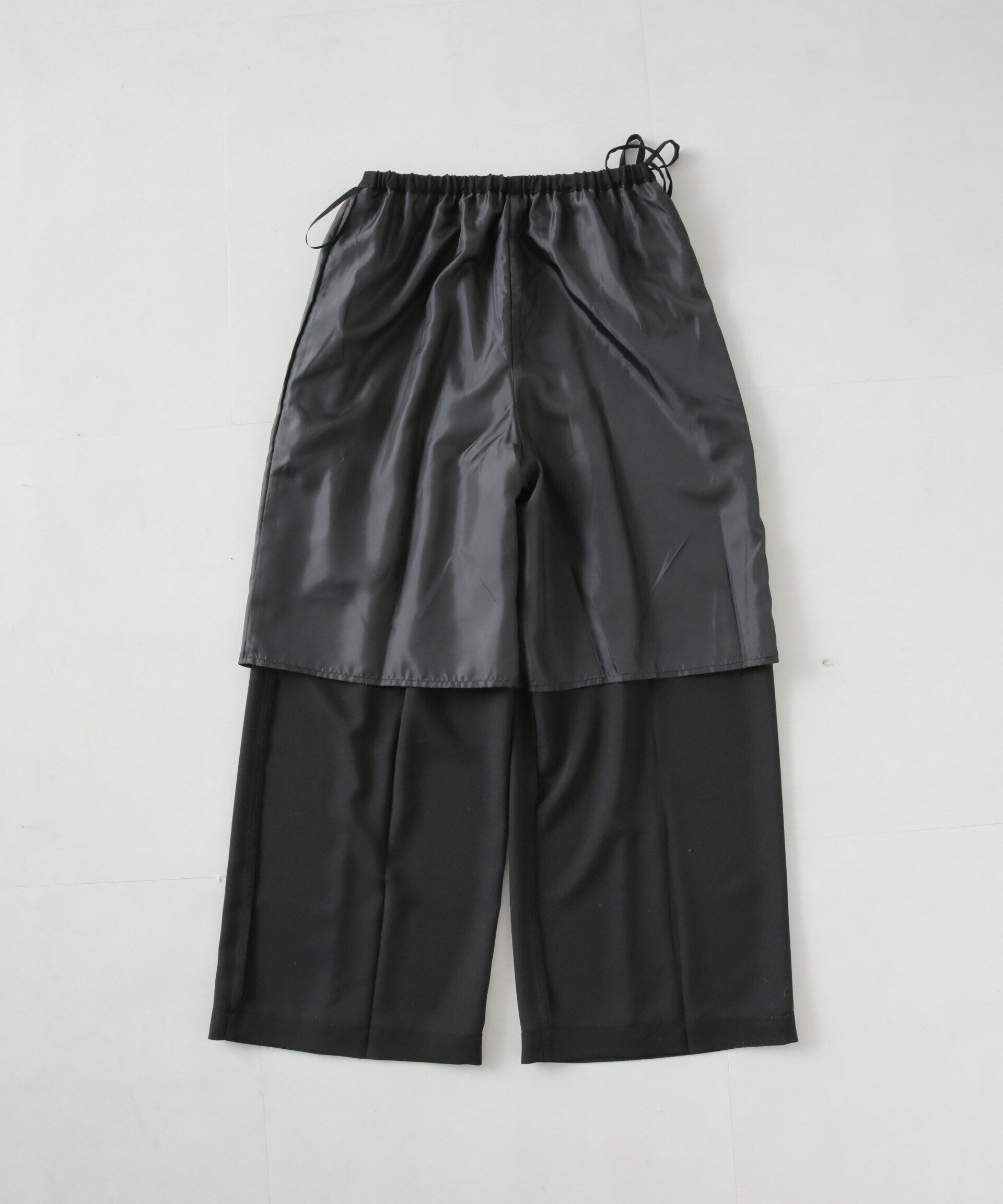 nano･universe「サイドリボンイージーワイドパンツ」|チノ|